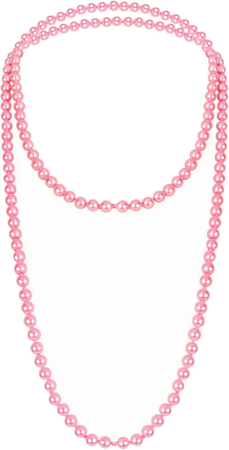 Fashion Faux Pearls Pendants 1920s Beads Cluster Long Pearl Necklace for Costume Party Jewelry 55"