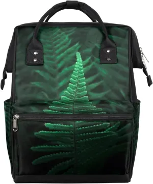 Ferns Green Plants Diaper Bag Tote Large Capacity Waterproof with Adjustable Shoulder Strap and Pram Straps Mommy Bag for Hospital Beach Weekender Travel