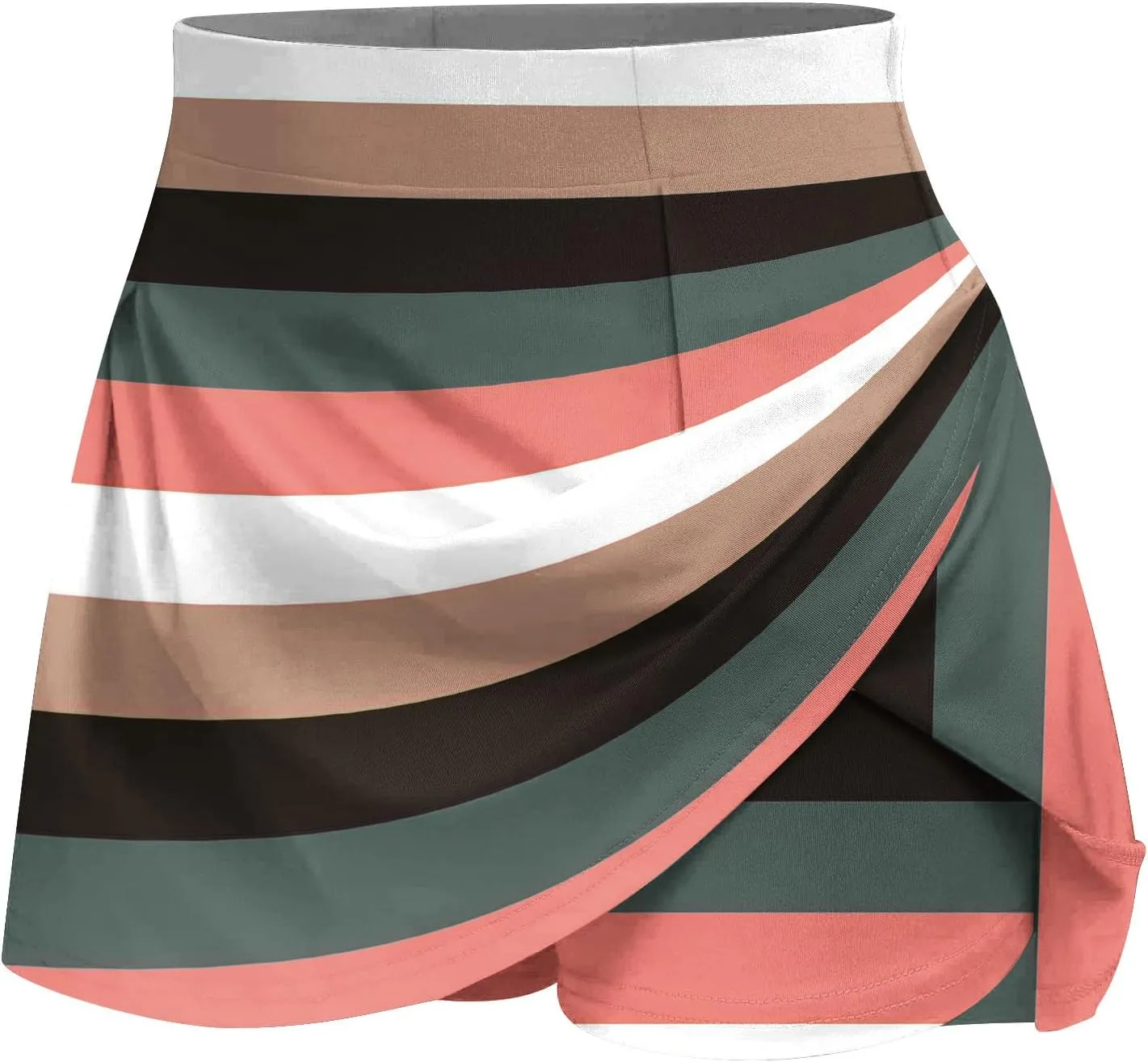 Firzero Women Sexy High Waisted Skirt Summer Printed Athletic Stretchy Tennis Skater Skirts Inner Shorts Mini Yoga Skorts