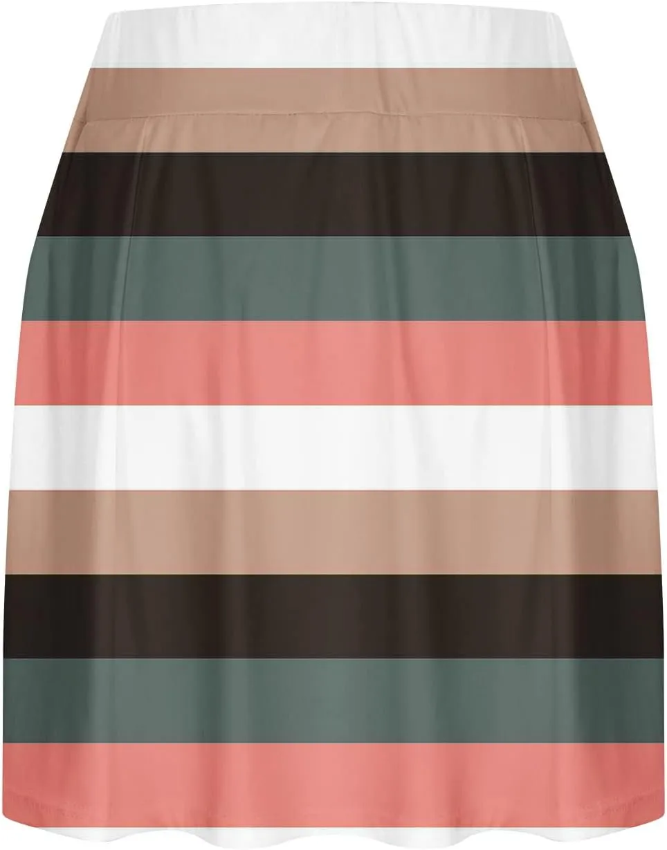 Firzero Women Sexy High Waisted Skirt Summer Printed Athletic Stretchy Tennis Skater Skirts Inner Shorts Mini Yoga Skorts