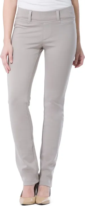 Fishers Finery Women's Ecofabric Ponte Stretch Slim Straight Leg Dress Pant - Pull On New and Improved Fit