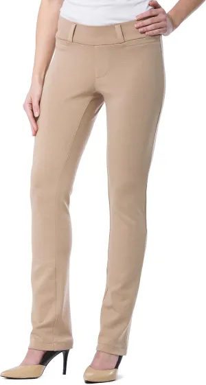 Fishers Finery Women's Ecofabric Ponte Stretch Slim Straight Leg Dress Pant - Pull On New and Improved Fit