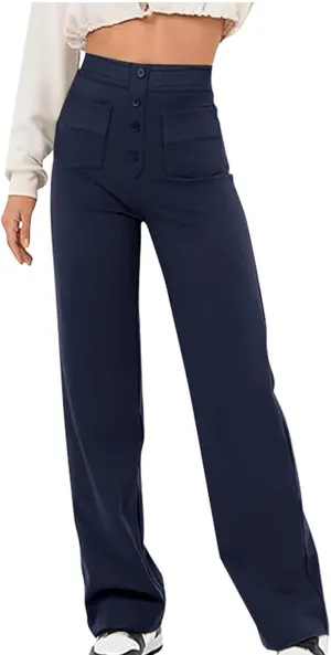 Flexipants - Women's Casual High Waist Stretch Pants Flexi Pants for Women Straight Leg Cargo Pant Lounge Flexi Pants