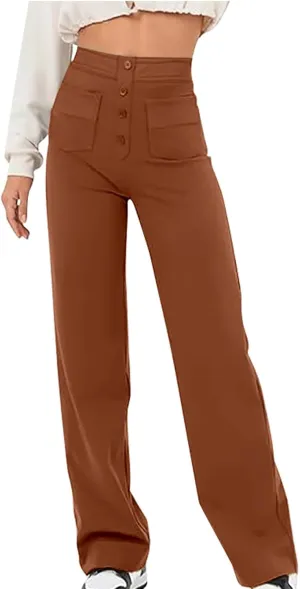 Flexipants - Women's Casual High Waist Stretch Pants Flexi Pants for Women Straight Leg Cargo Pant Lounge Flexi Pants