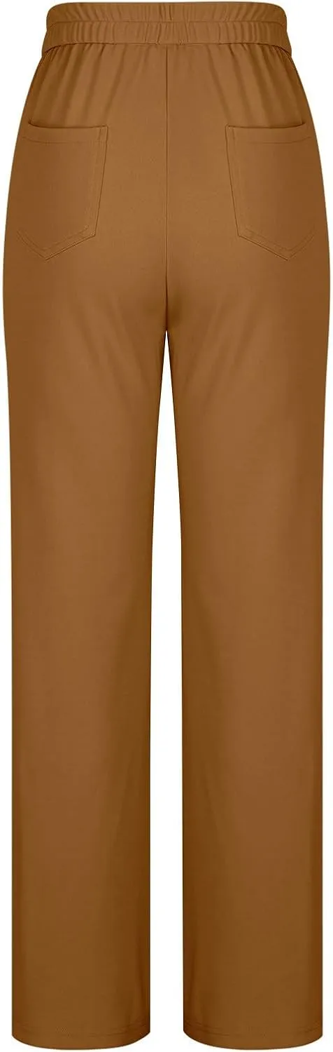Flexipants - Women's Casual High Waist Stretch Pants Flexi Pants for Women Straight Leg Cargo Pant Lounge Flexi Pants