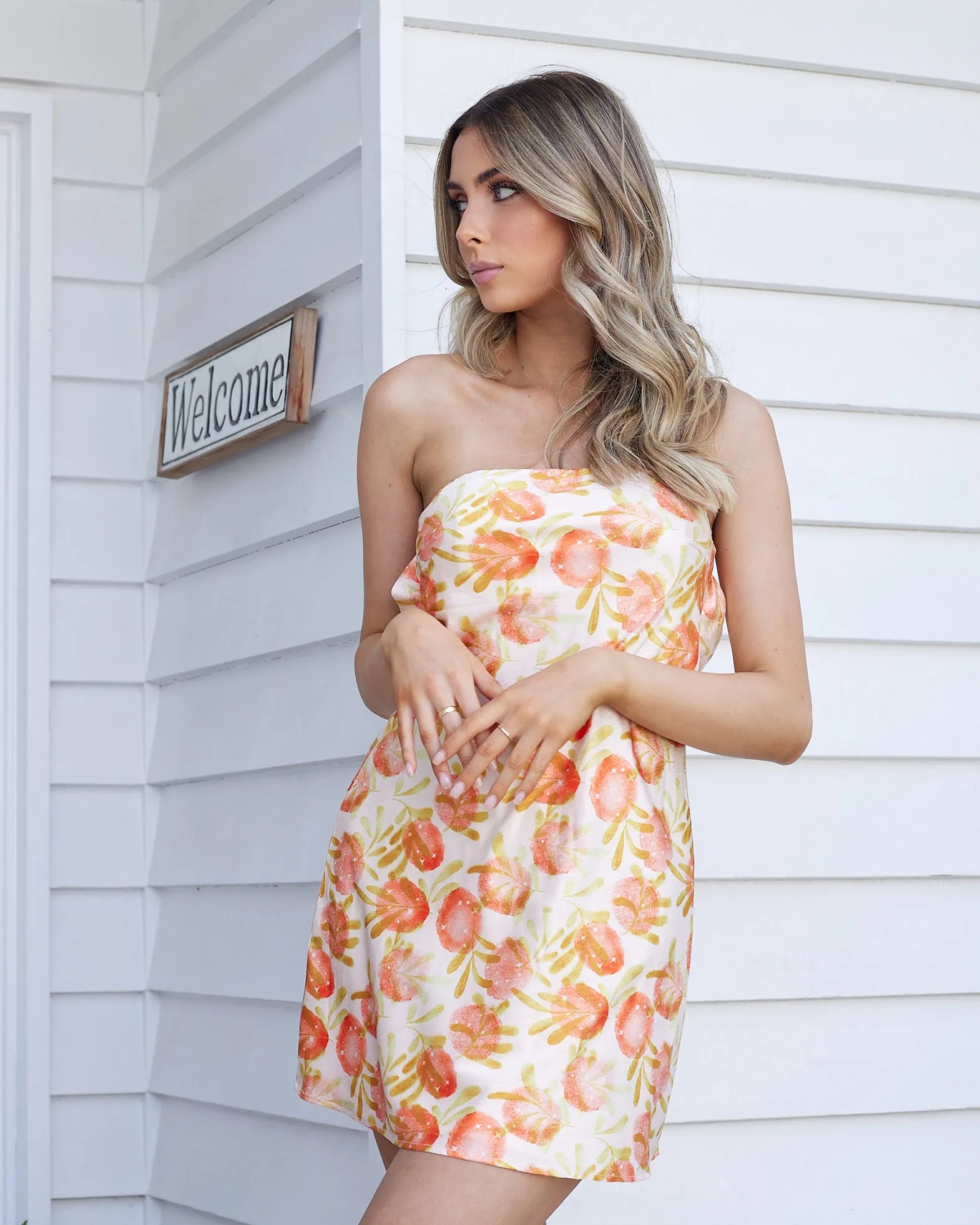 Frutty Mini Dress-Orange