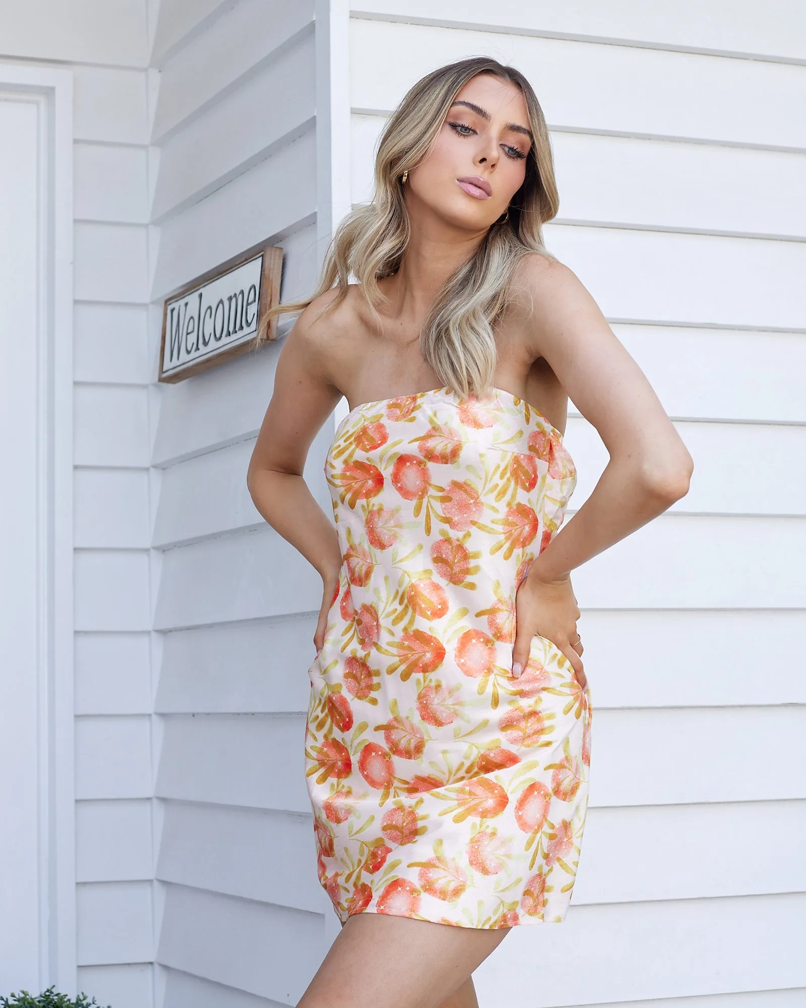 Frutty Mini Dress-Orange