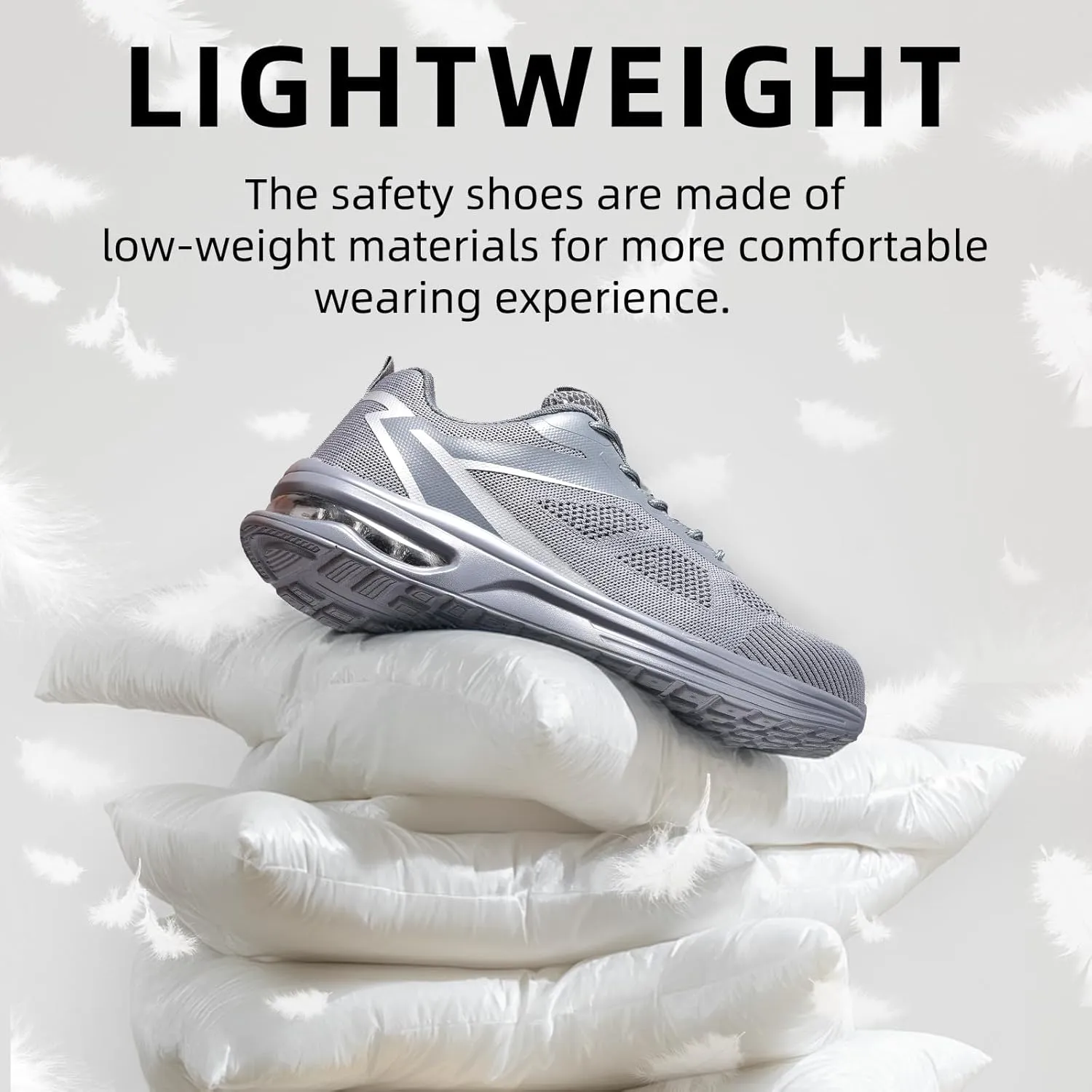 Furuian Composite Toe Shoes for Men Lightweight Safety Work Shoes Breathable Composite Toe Sneakers for Men Comfortable Indestructible Safety Work Sneakers