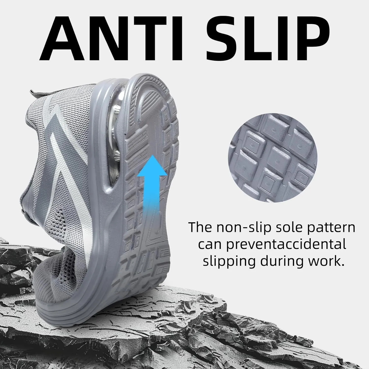 Furuian Composite Toe Shoes for Men Lightweight Safety Work Shoes Breathable Composite Toe Sneakers for Men Comfortable Indestructible Safety Work Sneakers