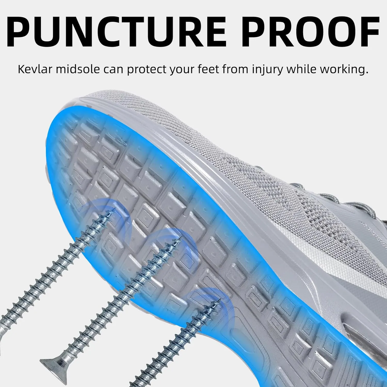 Furuian Composite Toe Shoes for Men Lightweight Safety Work Shoes Breathable Composite Toe Sneakers for Men Comfortable Indestructible Safety Work Sneakers
