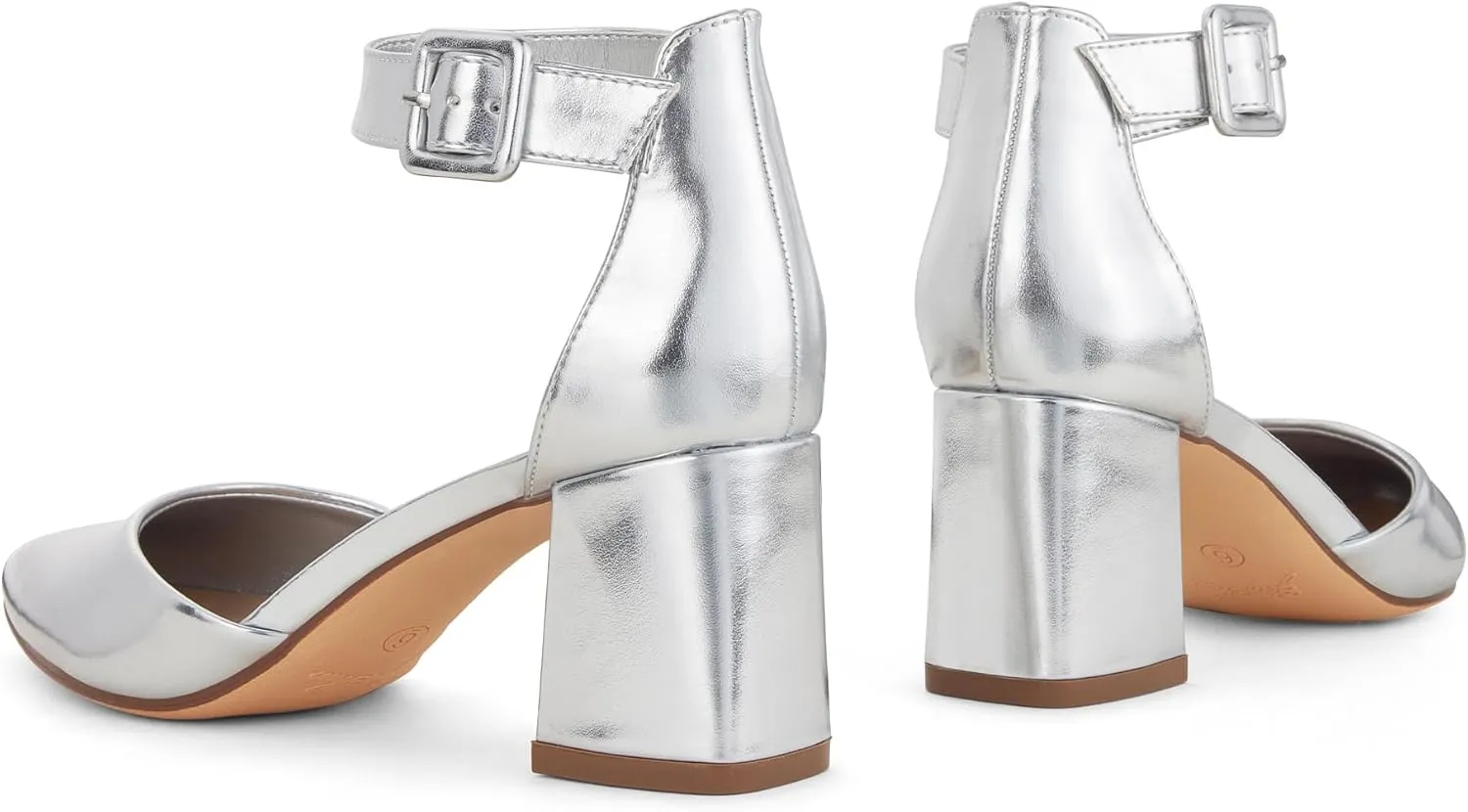 GENSHUO Women's Closed Toe Low Block Chunky Heels Pointed Toe 2 Inch Pumps with Ankle Strap Comfortable Dress Shoes for Daily Work Wedding Party
