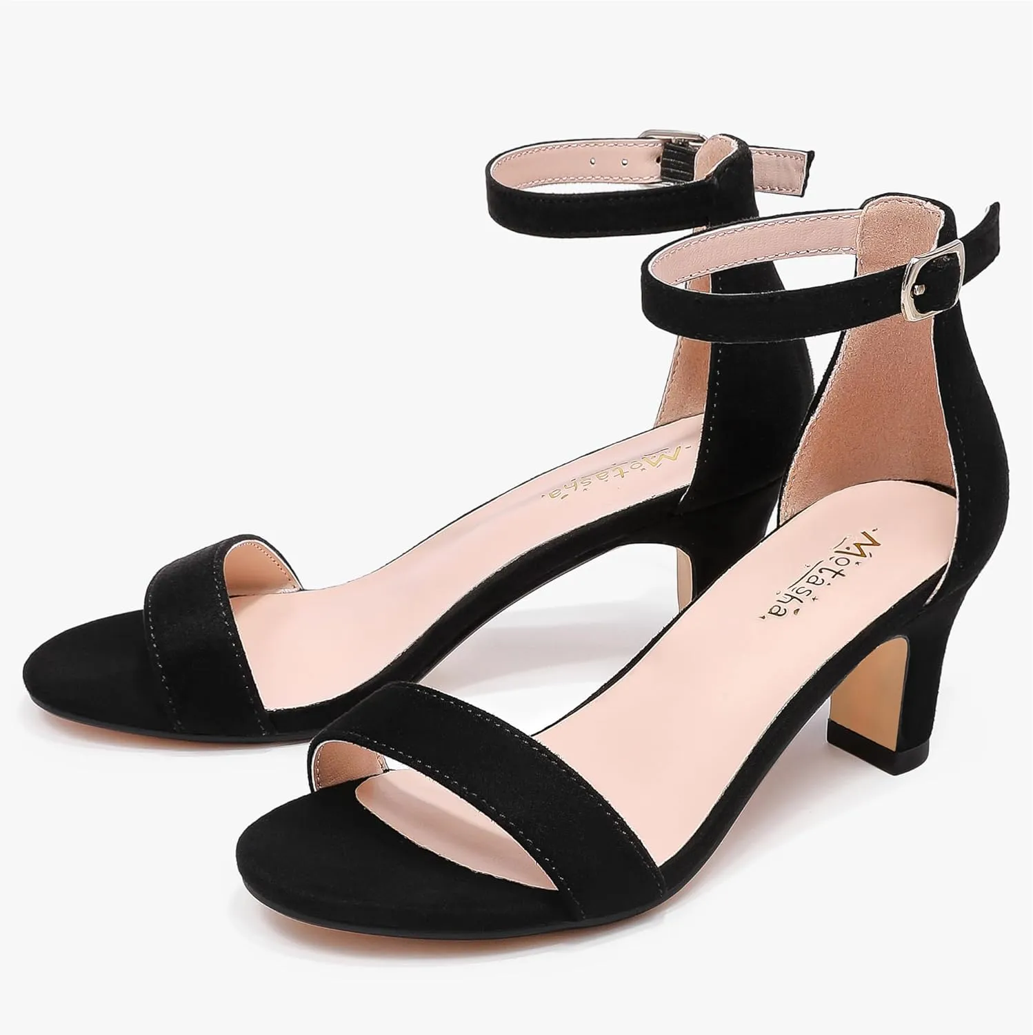 Girls Heel Sandals Open Toe Ankle Strap Flower Girl Dress Pump Sandals Wedding Party for Little Big Kid