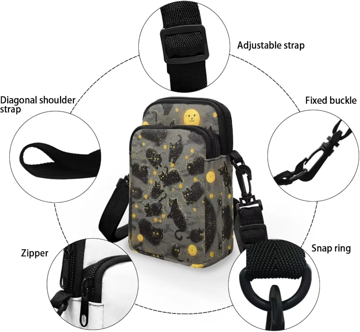 Girls Shoulder Bags Crossbody Messenger Bag Chest Bag Phone Pouch for Travel School