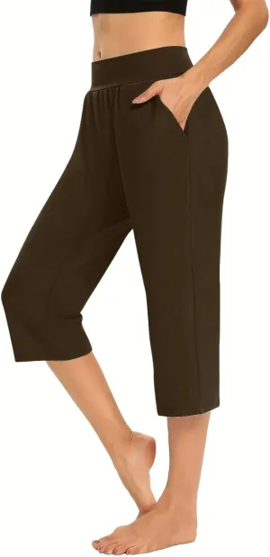 GOKKILRW Women Capri Pants High Waist Yoga Crop Athletic Trousers Straight Leg Pajama Pants Capris Sweatpants Casual Joggers