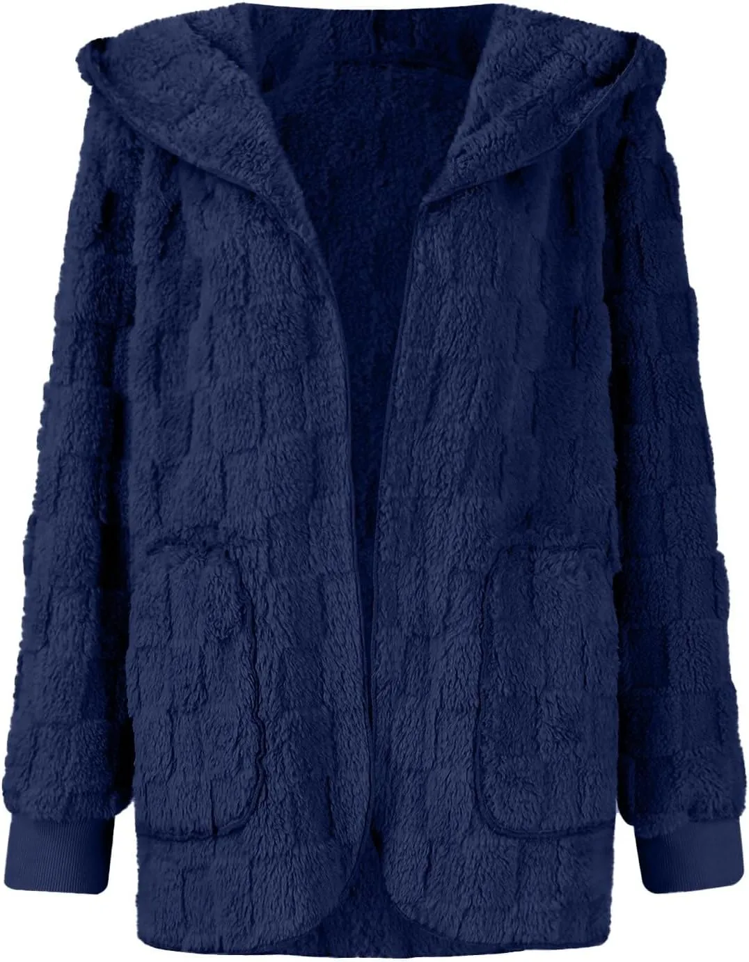 Gumipy Sherpa Jacket Women Open Front Hooded Fleece Jacket Fuzzy Warm Womens Jacket Cardigan Trendy Women Winter Clothes