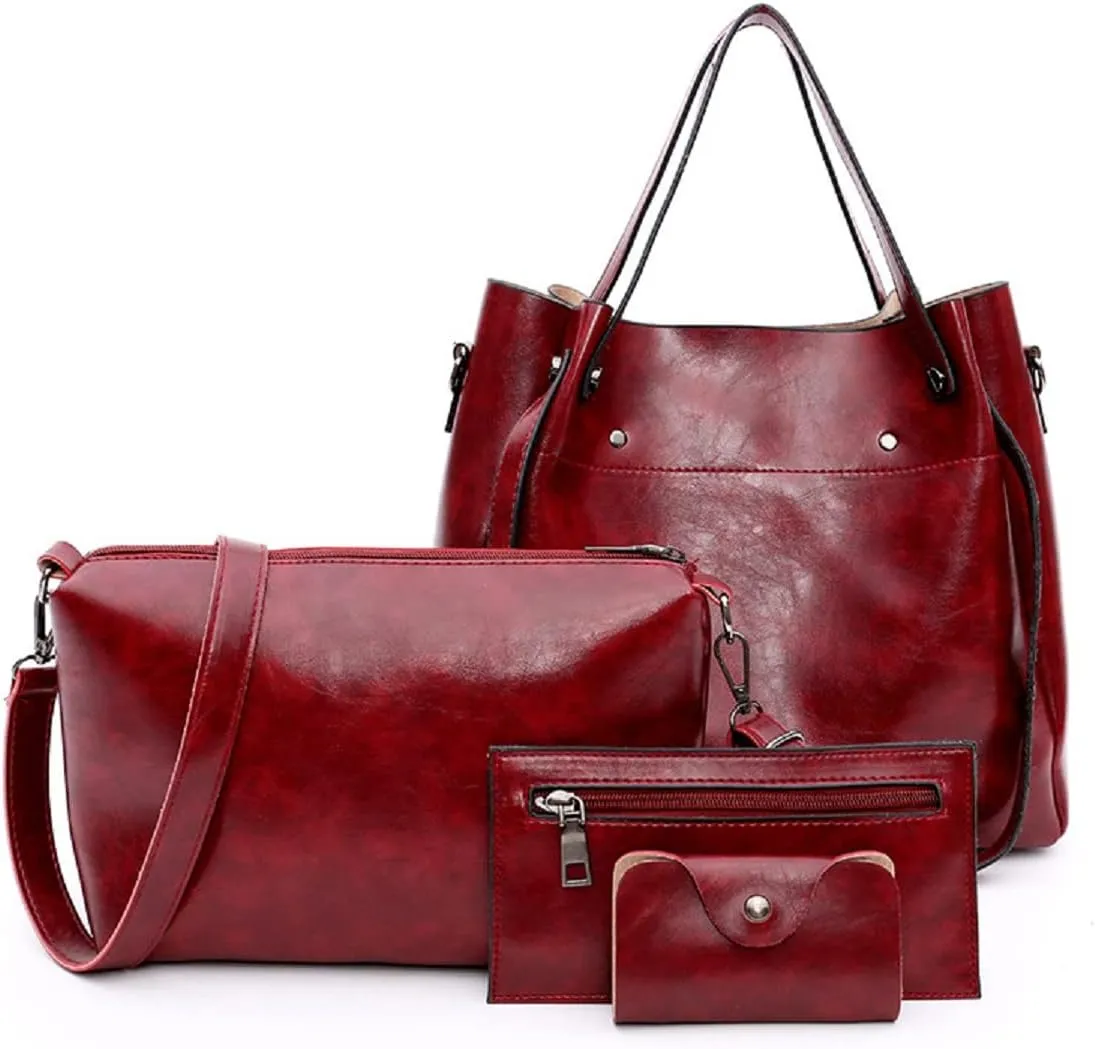 Handbag for Women Wallet Tote Bag Shoulder Bags Top Handle Satchel 4pcs Purse Set