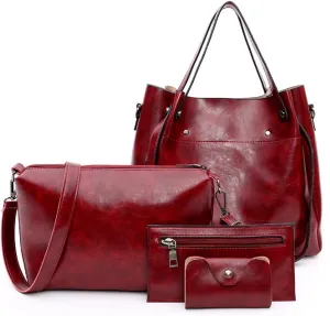 Handbag for Women Wallet Tote Bag Shoulder Bags Top Handle Satchel 4pcs Purse Set