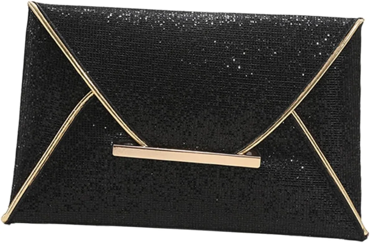 Handbags Black Clutch Purse Bag for Wedding Simple Envelope Design Fashion Tote Bag Mini Handbag