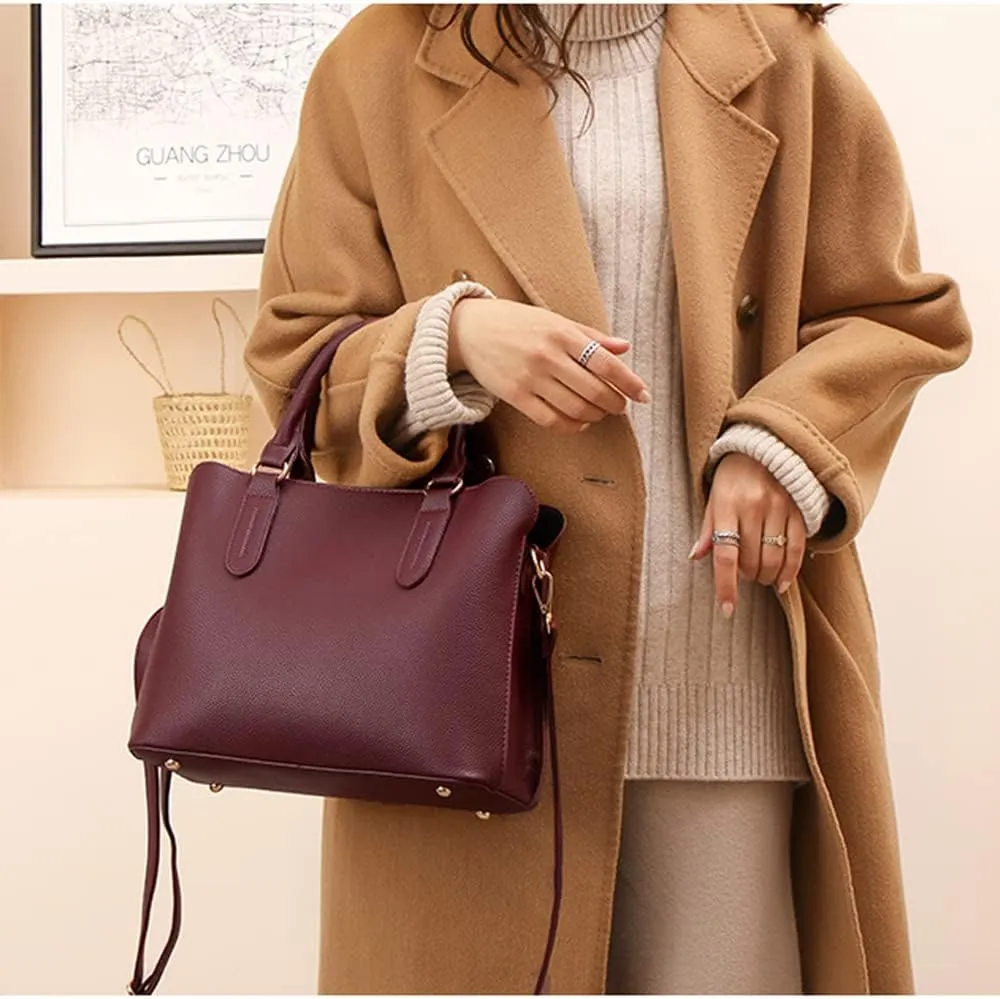 Handbags for Women Top Handle Bag Leather Satchel Purses Medium Tote Bags Shoulder Crossbody Bag Ladies Handbag