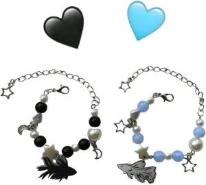Handmade 2Pcs/1Set Of Bracelets Matching Satosugu Beaded Bracelets