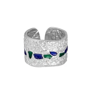 Handmade Chunky Wide Band Ring 925 Sterling Silver Classic Shiny Finish Rings For Men Women Hammered Thumb Rings Cute Open Enamel Rings Boho Minimalist Band Rings Statement Jewelry Gifts for Birthday