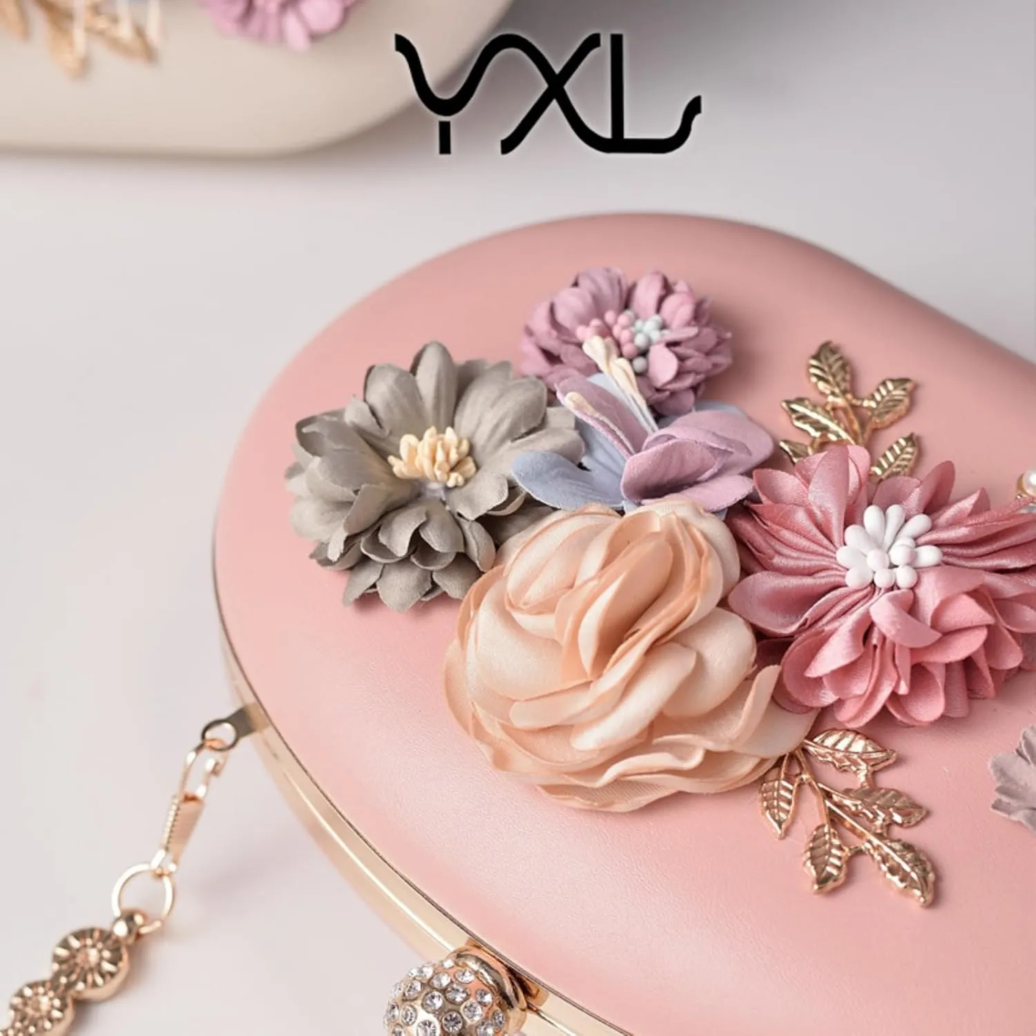 Handmade Floral Evening Bags for Women Purses and Handbags Flower Clutch Bag for Party Wedding Crossbody Bag