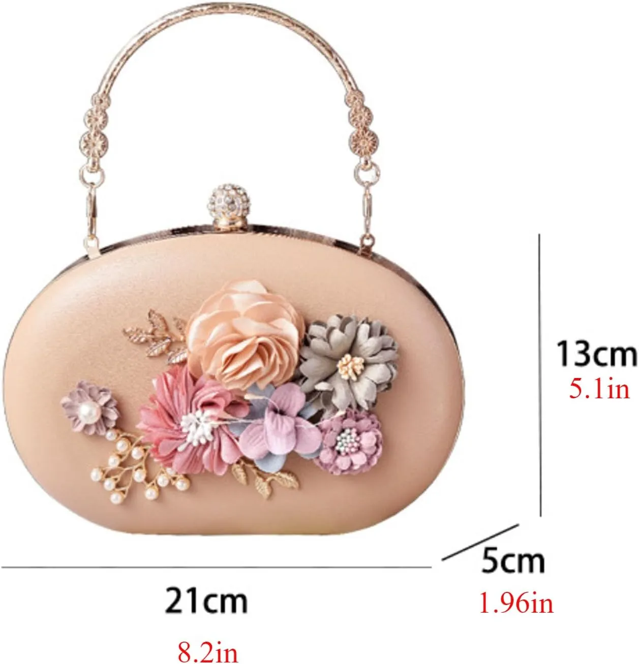 Handmade Floral Evening Bags for Women Purses and Handbags Flower Clutch Bag for Party Wedding Crossbody Bag
