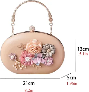 Handmade Floral Evening Bags for Women Purses and Handbags Flower Clutch Bag for Party Wedding Crossbody Bag
