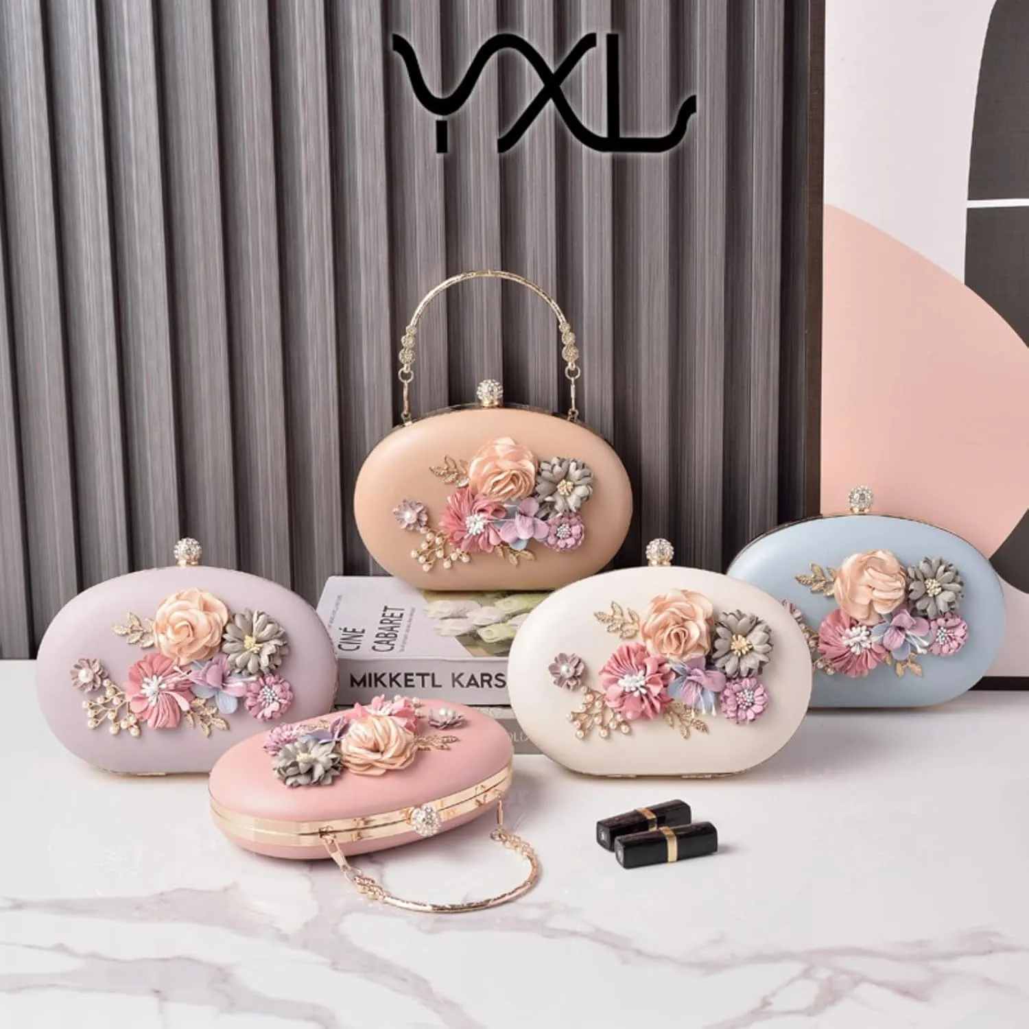 Handmade Floral Evening Bags for Women Purses and Handbags Flower Clutch Bag for Party Wedding Crossbody Bag
