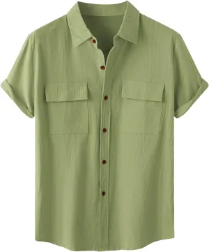 Hawaiian Shirt for Men Short Sleeve Holiday Men's Hawaiian Shirts Aloha Beach Shirts for Holiday Men's Linen Shirts