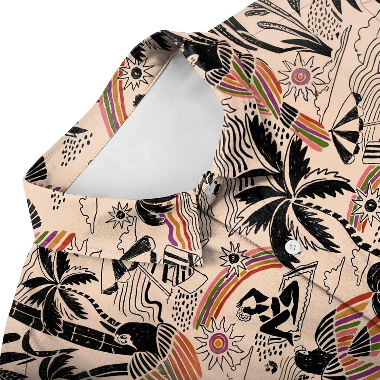 Hawaiian Shirt for Men, Unisex Summer Beach Casual Short Sleeve Floral Button Down Shirts, Tropical Holiday Beach Shirts