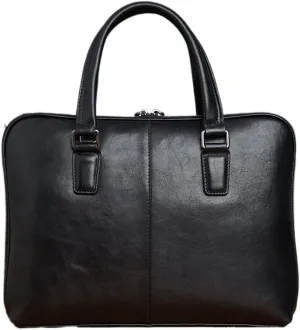 HBJWOV Leather Vintage Man Handbag Briefcase Men Shoulder Bags Coffe Business 14 Inch Laptop Bag