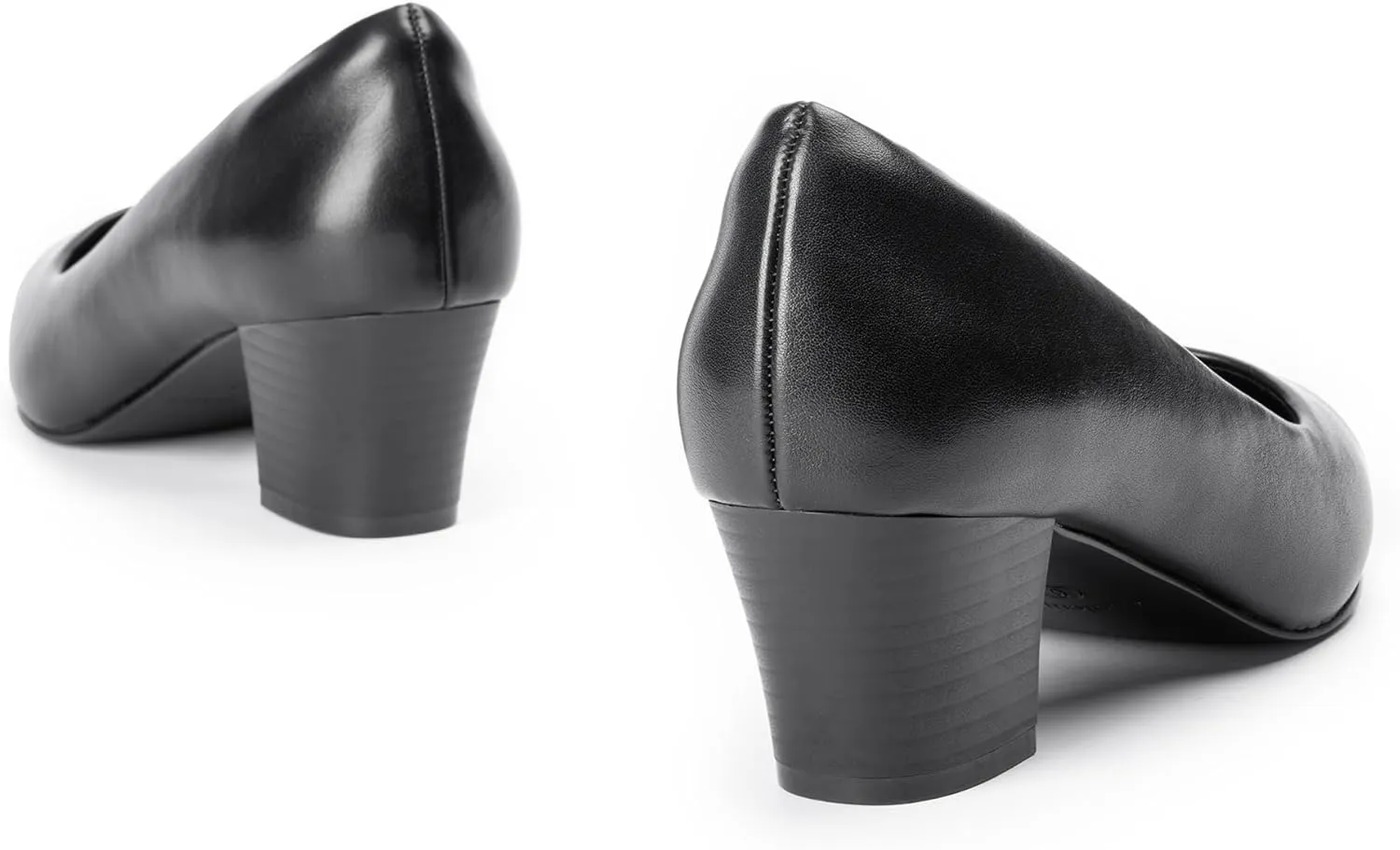 Heels for Women with Arch Support, Low Chunky Block Closed Toe Heels,Comfortable Pointed Toe Dress Office Slip on Pumps Shoes