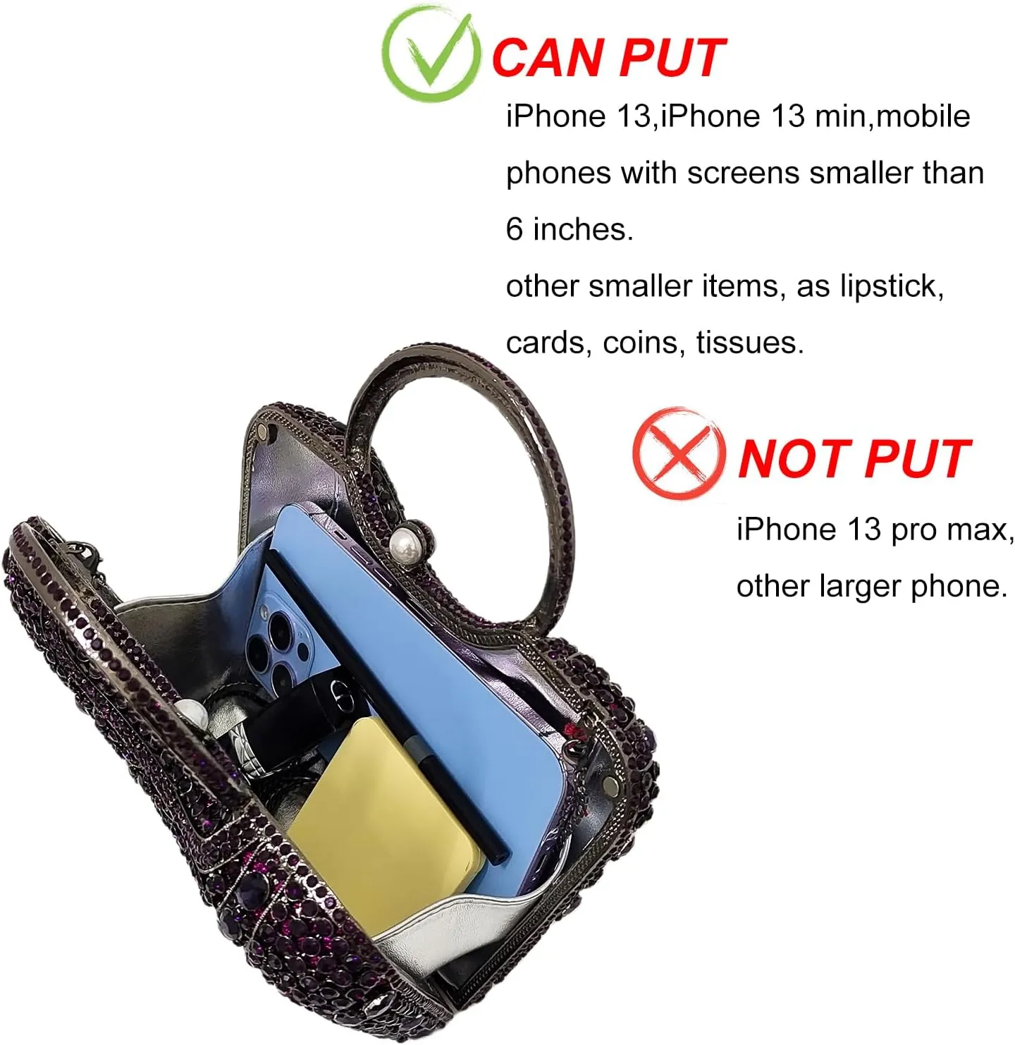 HUANG ZHUANG Elegant Crystal Basket Clutch Women Rhinestone Evening Bag Wedding Formal Party Banquet Purses Handbag