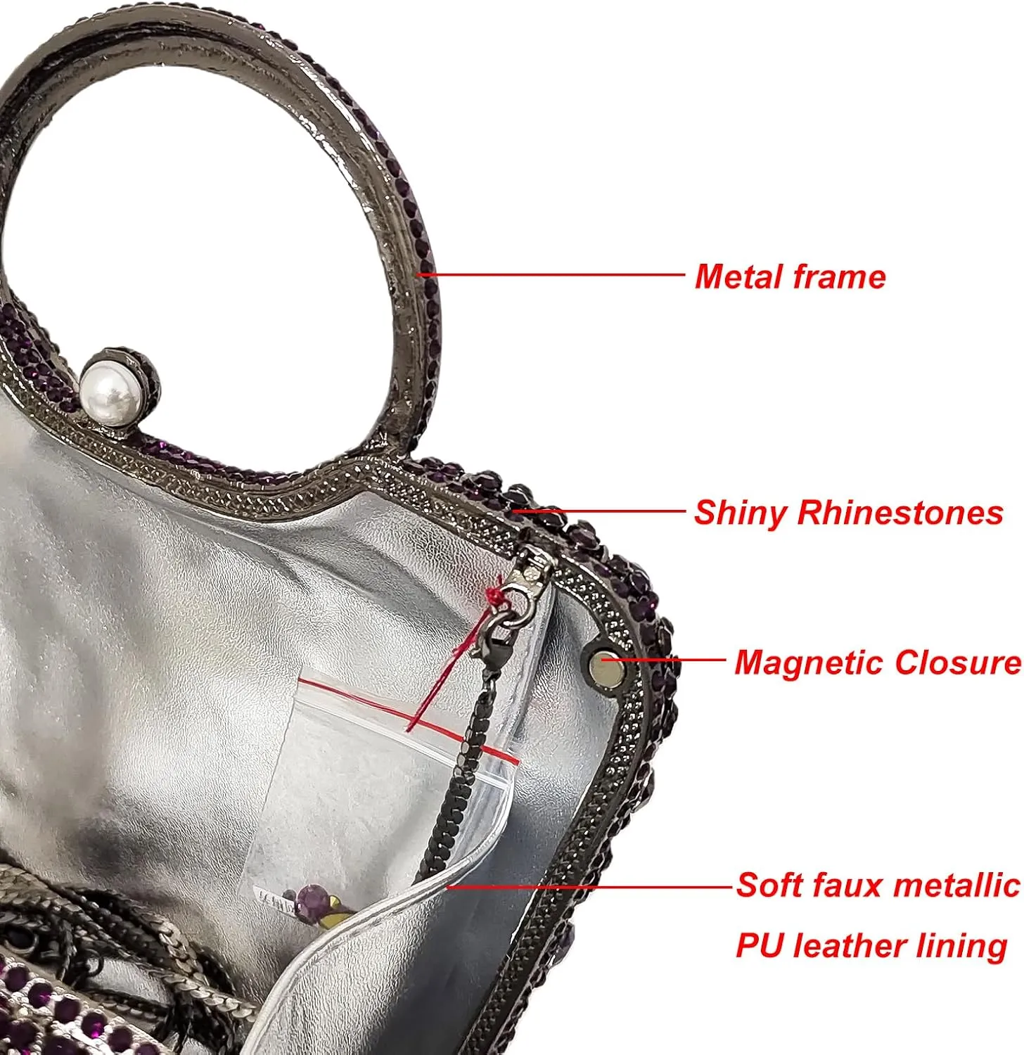 HUANG ZHUANG Elegant Crystal Basket Clutch Women Rhinestone Evening Bag Wedding Formal Party Banquet Purses Handbag