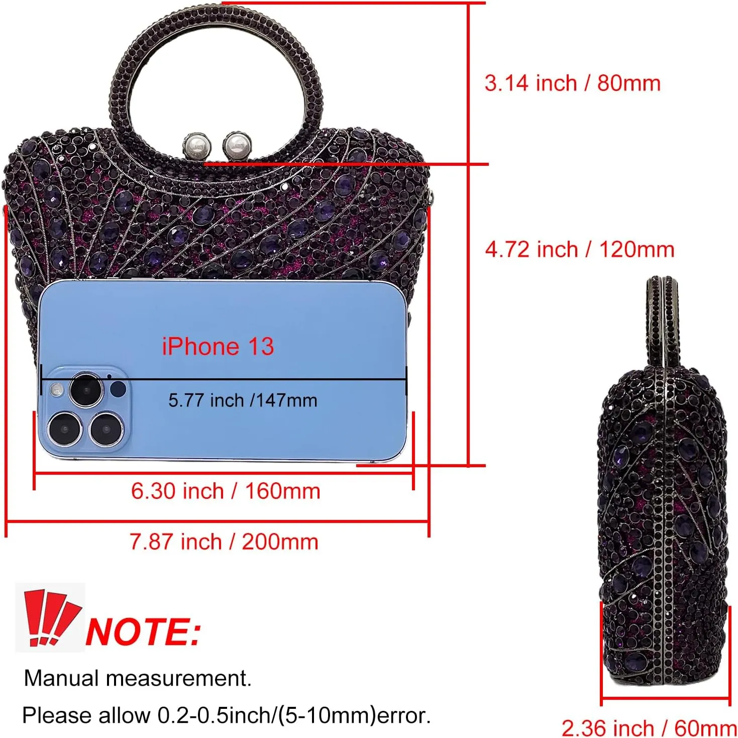 HUANG ZHUANG Elegant Crystal Basket Clutch Women Rhinestone Evening Bag Wedding Formal Party Banquet Purses Handbag