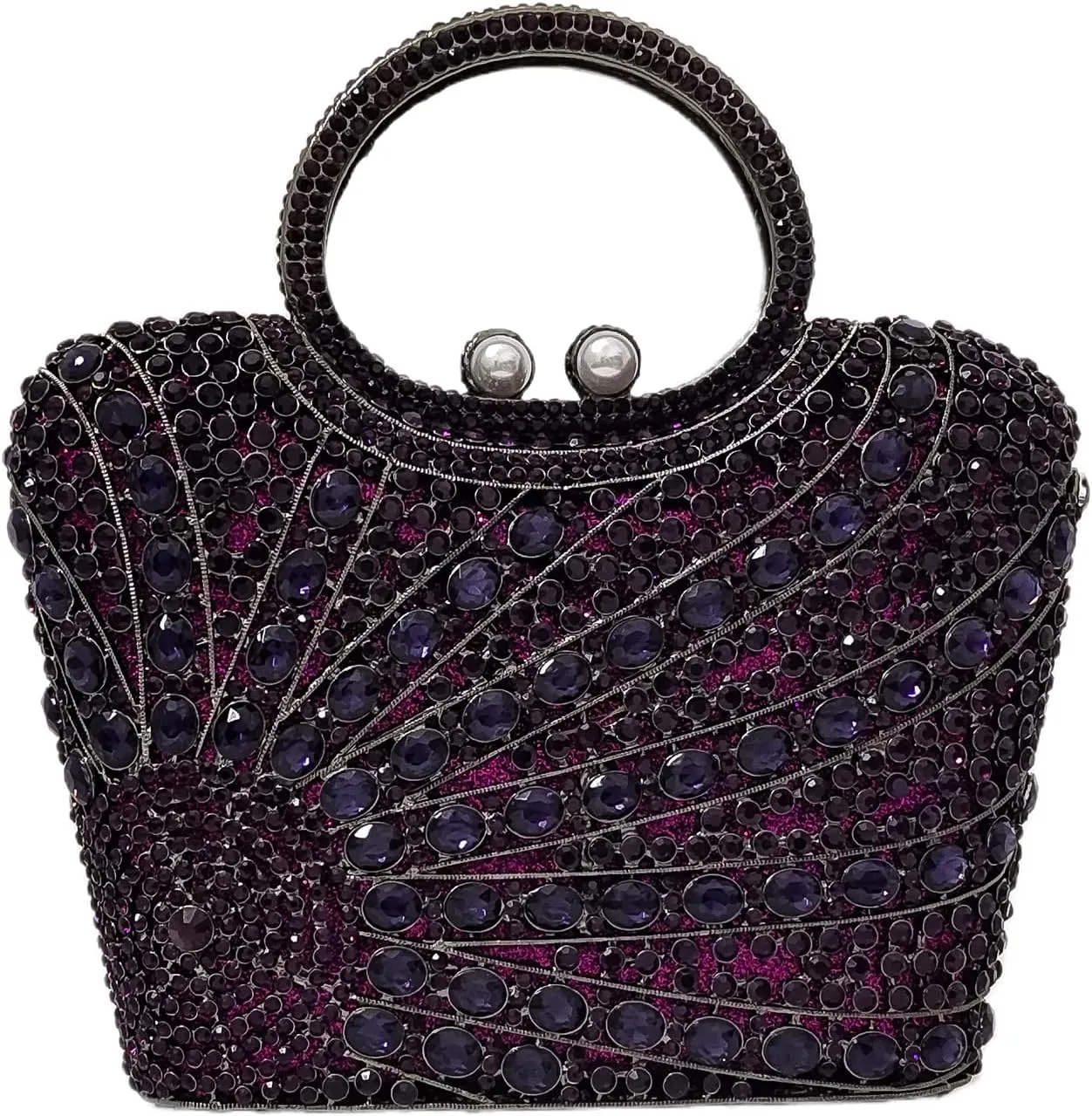 HUANG ZHUANG Elegant Crystal Basket Clutch Women Rhinestone Evening Bag Wedding Formal Party Banquet Purses Handbag