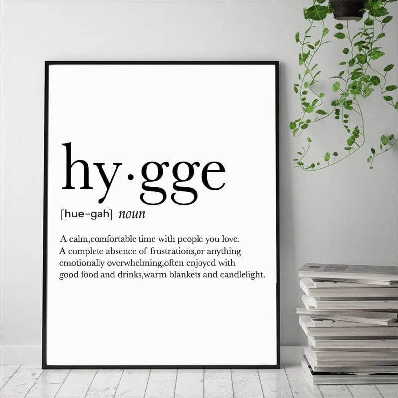 Hygge Printed Canvas Definition Wall Art - 8 Sizes