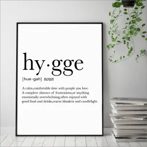 Hygge Printed Canvas Definition Wall Art - 8 Sizes