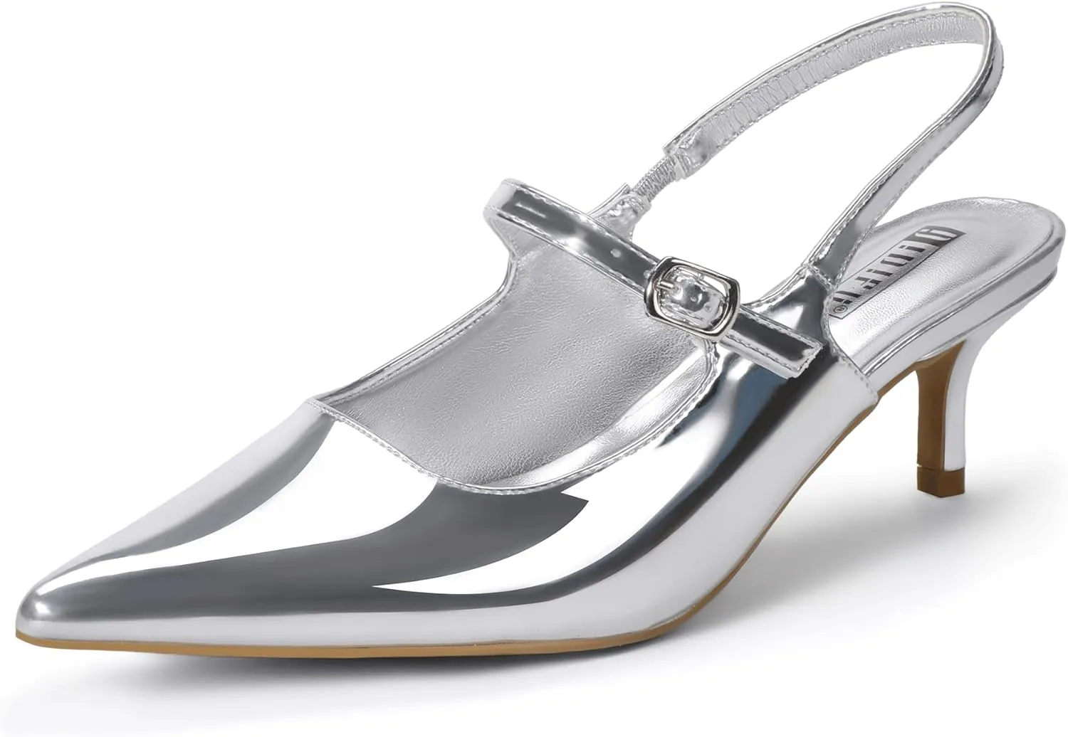 IDIFU IN2 Low Kitten Slingback Closed Toe Heels Pumps Wedding Bridal Prom Party Work Office Dress Shoes for Women Comfortable Dressy Formal Short Small Pointed Toe Heels
