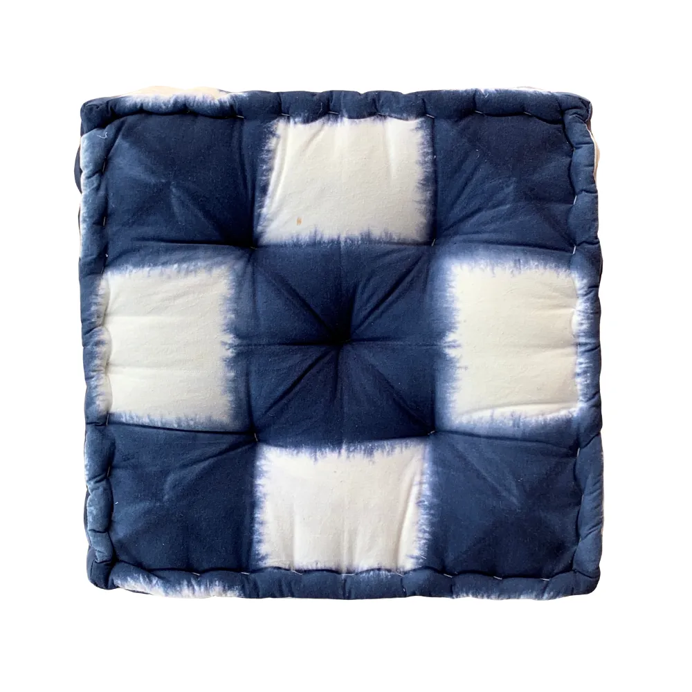 Indigo Tie and Dye Square Floor Cushion