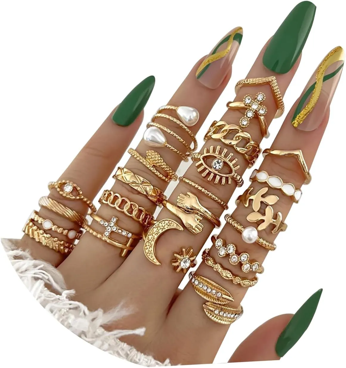 INENIMARTJ Gold Knuckle Stacking Rings for Women Vintage Boho Stackable Finger Joint Rings Set Butterfly Heart Geometric Midi Hollow Rings for Women