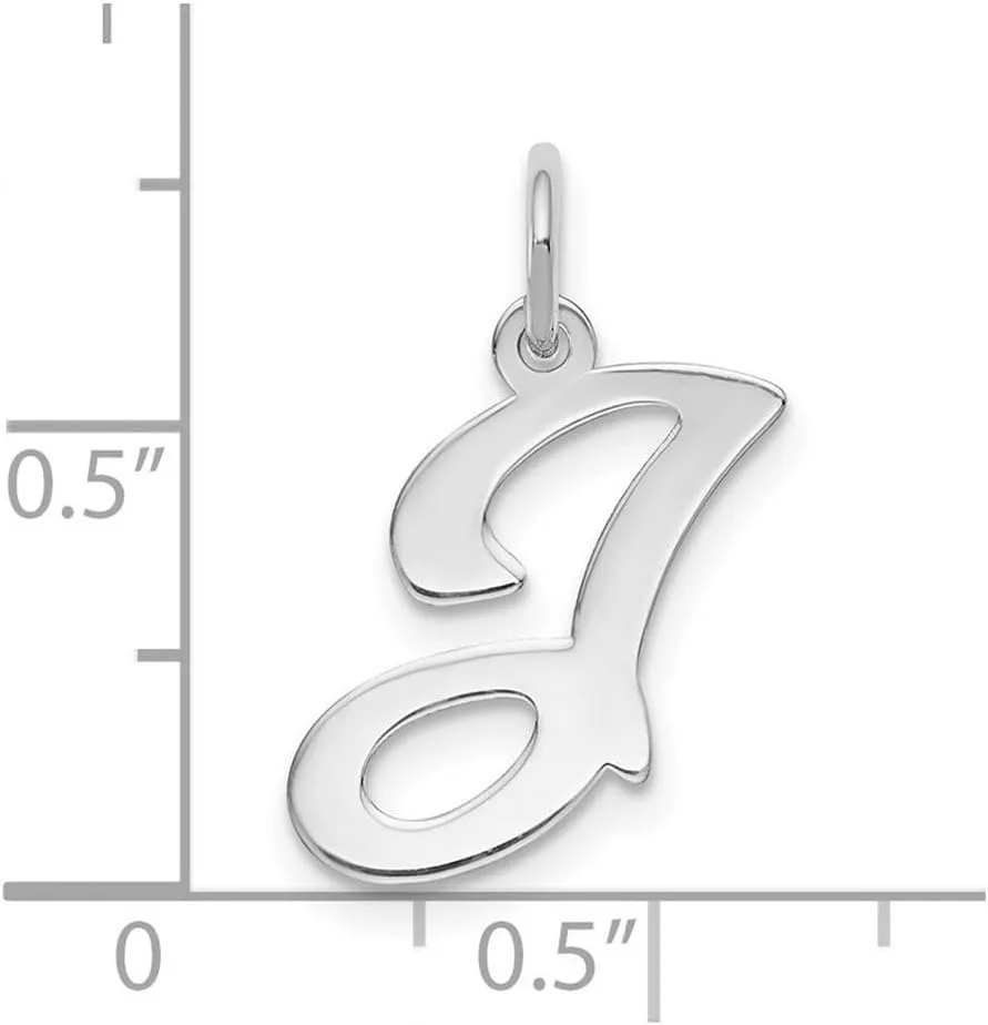 JewelryWeb 14k White Gold Solid Laser cut Polished Fancy Letter Name Personalized Monogram Initial Charm 21.3x12.7mm Pendant Necklace for Women