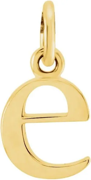JewelryWeb 14k Yellow Gold E Polished Lowercase Letter Name Personalized Monogram Initial Pendant Necklace-Pendant for Women
