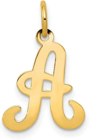 JewelryWeb 14k Yellow Gold Solid Laser cut Polished Fancy Letter Name Personalized Monogram Initial Charm 20.1x12.9mm Pendant Necklace for Women