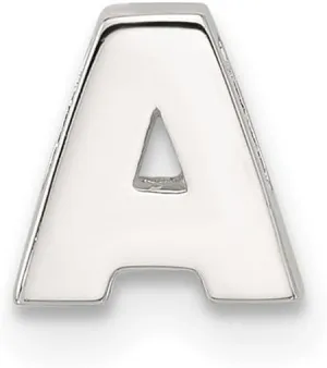 JewelryWeb 925 Sterling Silver E coated Letter Name Personalized Monogram Initial Slide Charm 7.35mm long 2.95mm Thick Pendant Necklace for Women