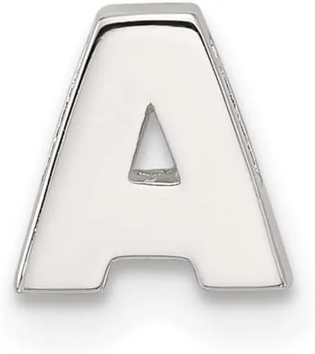 JewelryWeb 925 Sterling Silver E coated Letter Name Personalized Monogram Initial Slide Charm 7.35mm long 2.95mm Thick Pendant Necklace for Women