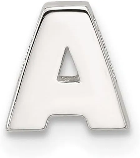 JewelryWeb 925 Sterling Silver E coated Letter Name Personalized Monogram Initial Slide Charm 7.35mm long 2.95mm Thick Pendant Necklace for Women