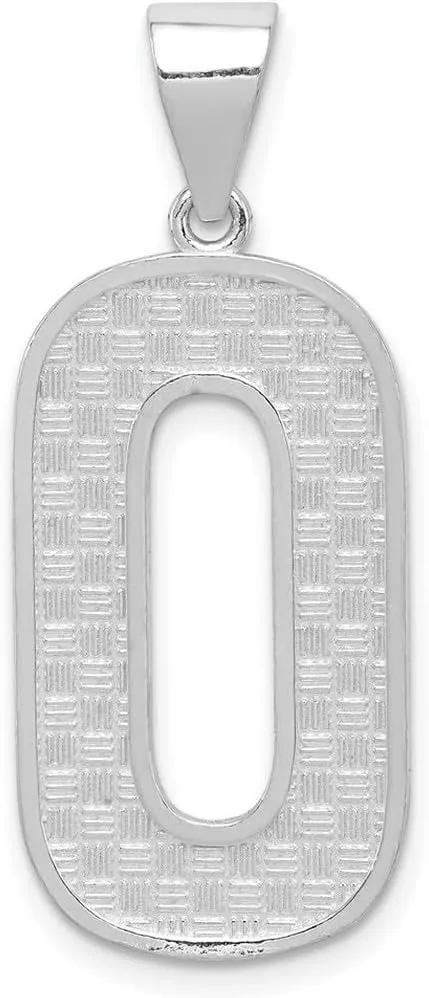 JewelryWeb 925 Sterling Silver Solid Polished Patterned Letter Name Personalized Monogram Initial Charm 35x15mm Wide Pendant Necklace for Women