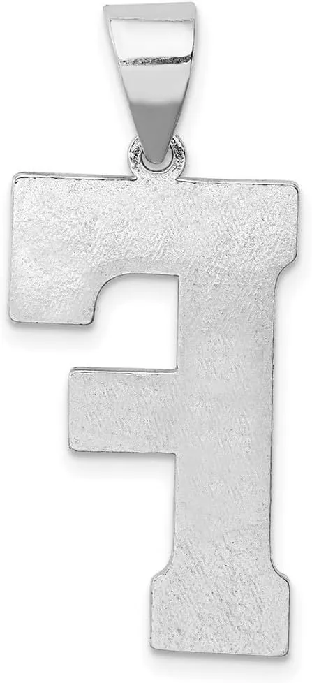 JewelryWeb 925 Sterling Silver Solid Polished Patterned Letter Name Personalized Monogram Initial Charm 35x15mm Wide Pendant Necklace for Women